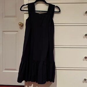 Navy blue linen/viscose dress - loft